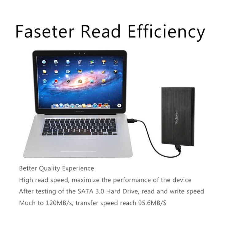 Richwell SATA R23-SATA-2TB 2TB 2.5 inch USB3.0 Interface Mobile Hard Disk Drive(Black) - free shipping - PMC Jewellery - Order now!