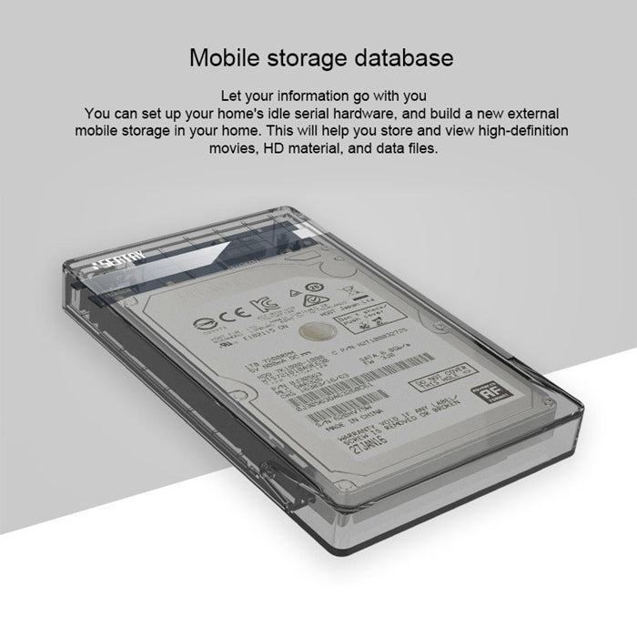 SEATAY HD213 Tool Free Screwless SATA 2.5 inch USB 3.0 Interface HDD Enclosure, The Maximum Support Capacity: 2TB(White) - free shipping - PMC Jewellery - Order now!