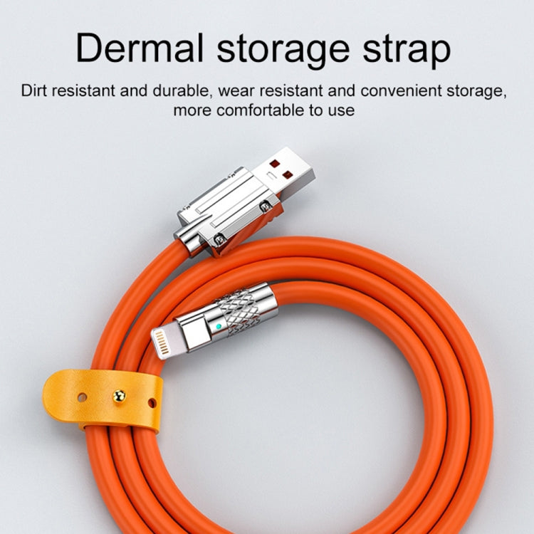 Mech Series 6A 120W USB to 8 Pin Metal Plug Silicone Fast Charging Data Cable, Length: 1.2m(White) - Normal Style Cable by PMC Jewellery | Online Shopping South Africa | PMC Jewellery | Buy Now Pay Later Mobicred