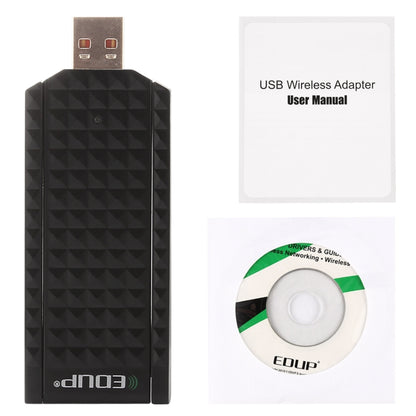 EDUP EP-AC1625 600Mbps 2.4G / 5.8GHz Dual Band Wireless 11AC USB 2.0 Adapter Network Card with 2 Antennas for Laptop / PC(Black) - USB Network Adapter by EDUP | Online Shopping South Africa | PMC Jewellery | Buy Now Pay Later Mobicred