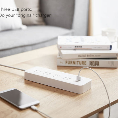 Original Xiaomi Mijia Power Socket Strip 4 Sockets Big Plug Extension Patch Board with 4 Control Switches & 5V / 2.1A 3 USB Ports for Home, Office - Smart Socket by Xiaomi | Online Shopping South Africa | PMC Jewellery | Buy Now Pay Later Mobicred