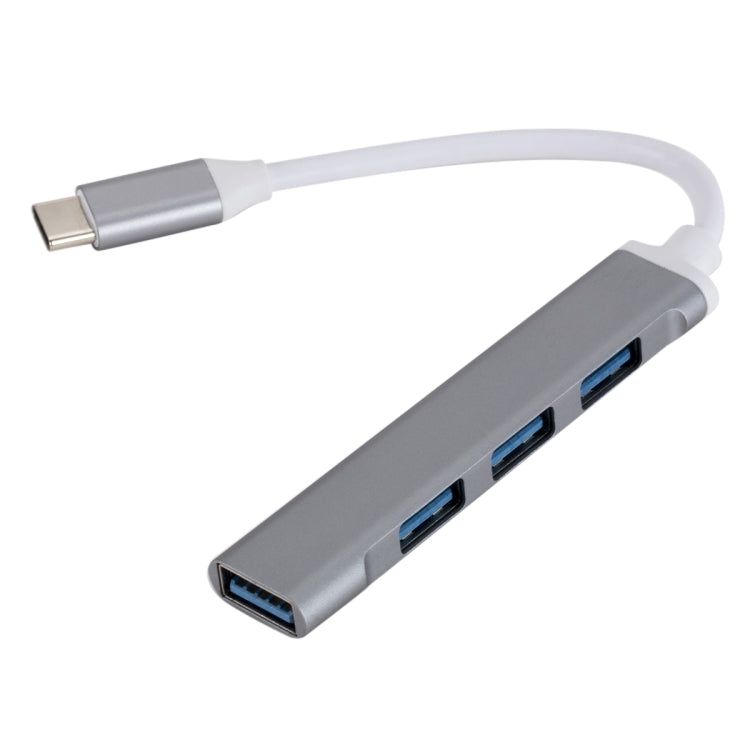C809 USB 3.0 x 1 + USB 2.0 x 3 to USB-C / Type-C Multi-function Splitter HUB Adapter (Grey) - USB HUB by PMC Jewellery | Online Shopping South Africa | PMC Jewellery