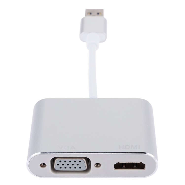 2 in 1 USB 3.0 to HDMI + VGA Adapter(Silver) - Cable & Adapters by PMC TechLife | Online Shopping South Africa | PMC TechLife | Buy Now Pay Later Mobicred