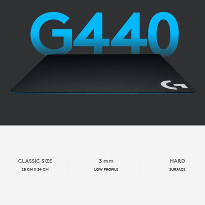 Logitech G440 Hard E-sport Gaming Mouse Pad, Size: 34 x 28cm (Black) - Mouse Pads by Logitech | Online Shopping South Africa | PMC Jewellery | Buy Now Pay Later Mobicred