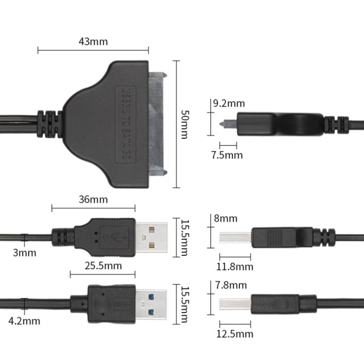 USB 3.0 to SATA 3G USB Easy Drive Cable, Cable Length: 15cm - free shipping - PMC Jewellery - Order now!