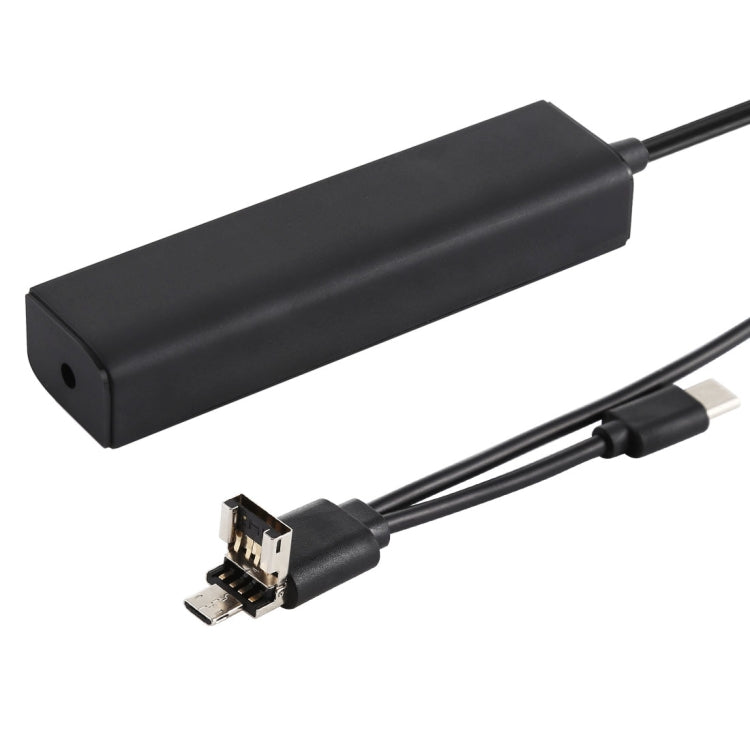 3 in 1 USB-C / Type-C + Micro USB + 4 x USB 2.0 Ports HUB Converter, Cable Length: 12cm(Black) - USB 2.0 HUB by PMC TechLife | Online Shopping South Africa | PMC TechLife | Buy Now Pay Later Mobicred