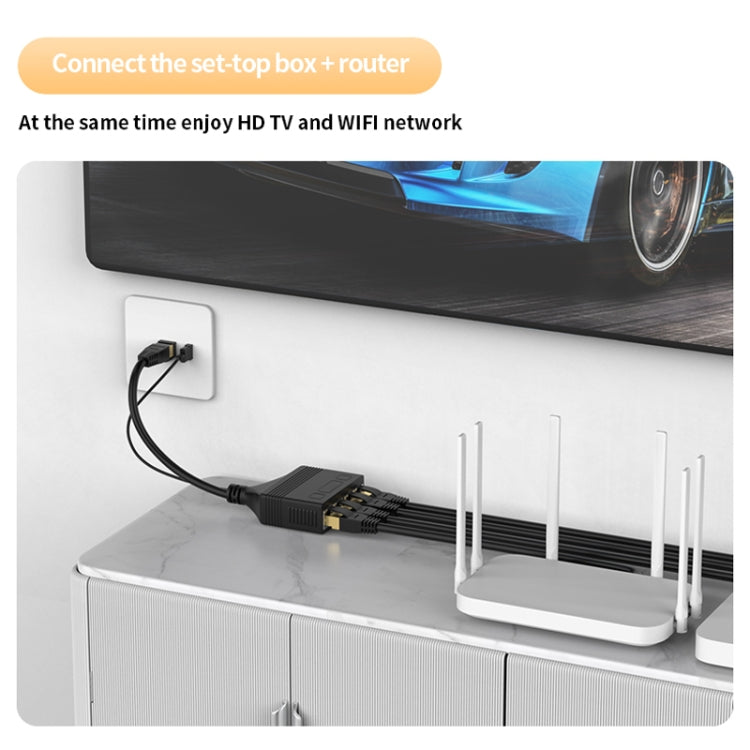 Female RJ45 4 in 1 Gigabit Network Splitter Cable Ethernet Network Coupler - free shipping - PMC Jewellery - Order now!