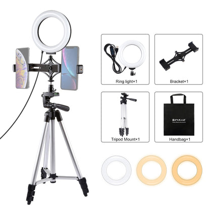 PULUZ Tripod Mount +  Live Broadcast Dual Phone Bracket + 6.2 inch 16cm LED Ring Vlogging Video Light Kits - Ring Light by PULUZ | Online Shopping South Africa | PMC Jewellery | Buy Now Pay Later Mobicred