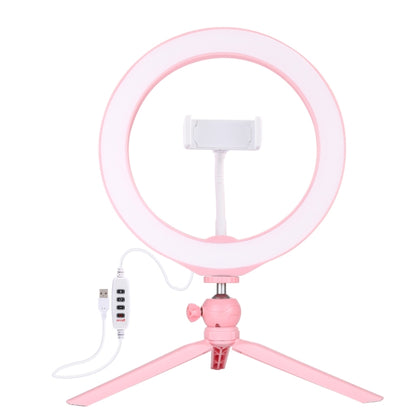 PULUZ 10.2 inch 26cm Selfie Beauty Light + Desktop Tripod Mount USB 3 Modes Dimmable LED Ring Vlogging Selfie Photography Video Lights with Cold Shoe Tripod Ball Head & Phone Clamp(Pink) - Ring Light by PULUZ | Online Shopping South Africa | PMC Jewellery | Buy Now Pay Later Mobicred