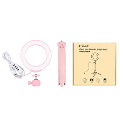 PULUZ 6.2 inch 16cm Light + Desktop Tripod Mount USB 3 Modes Dimmable LED Ring Vlogging Selfie Photography Video Lights with Cold Shoe Tripod Ball Head(Pink) - Ring Light by PULUZ | Online Shopping South Africa | PMC Jewellery | Buy Now Pay Later Mobicred