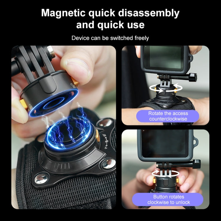 PULUZ Magnetic Quick-release Wrist Strap Harness Belt (Black) - Wrist Strap by PULUZ | Online Shopping South Africa | PMC TechLife | Buy Now Pay Later Mobicred