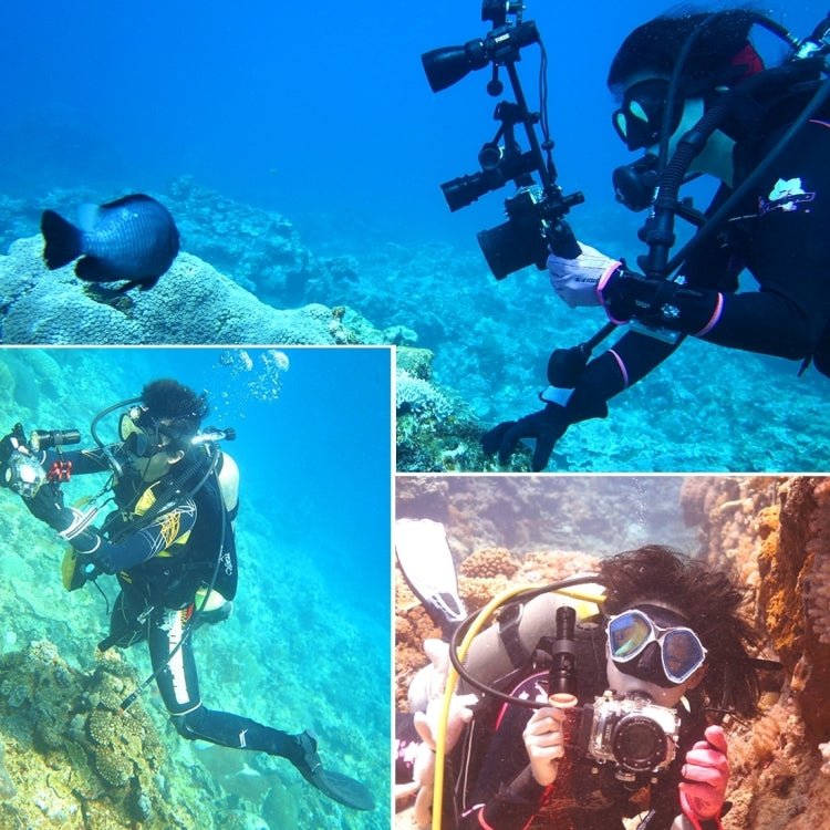 PULUZ Diving Tray Bracket Dual Handle Grip Handheld Expansion Mount System (Black) - free shipping - PMC TechLife - Order now!