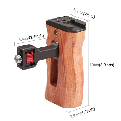 PULUZ 3/8 inch Screw Universal Camera Wooden Side Handle with Cold Shoe Mount for Camera Cage Stabilizer(Bronze) - Camera Stabilizer by PULUZ | Online Shopping South Africa | PMC Jewellery | Buy Now Pay Later Mobicred