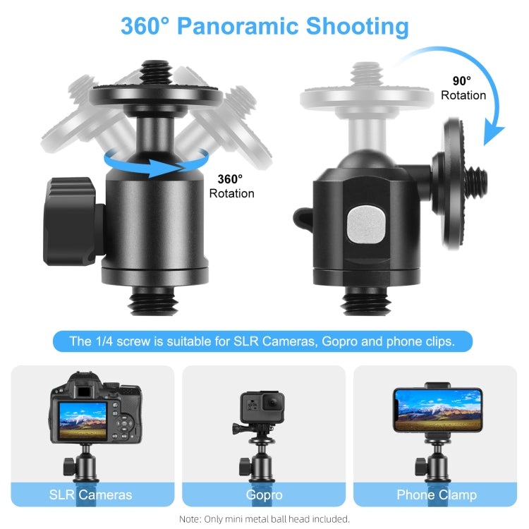 PULUZ 3/8 inch Outer Screw Metal Tripod Ball Head Adapter with Knob Lock(Black) - free shipping - PMC TechLife - Order now!