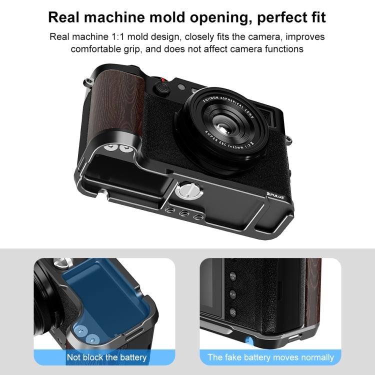 For Fujifilm X100VI PULUZ 1/4 inch Vertical Shoot Quick Release L Plate Bracket Base Holder (Black) - free shipping - PMC TechLife - Order now!