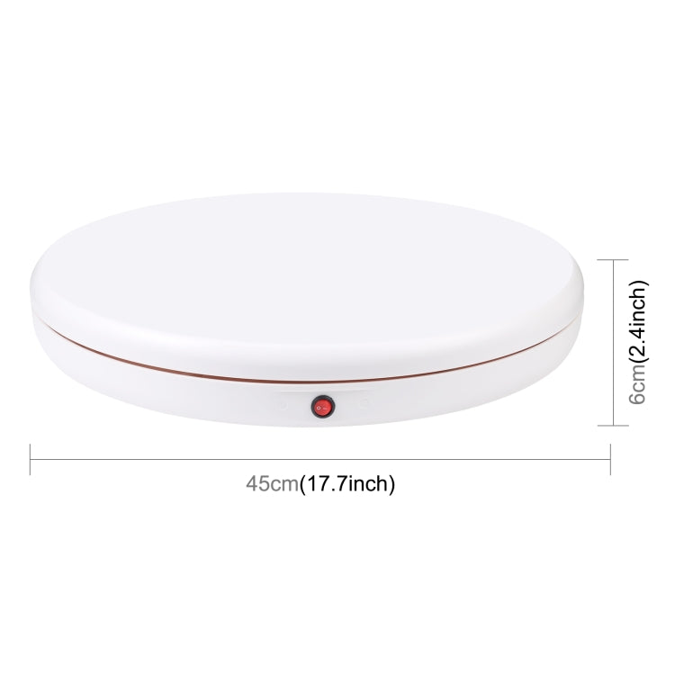 PULUZ 45cm Remote Control Adjusting Speed Rotating Turntable Display Stand, White, Load 100kg(AU Plug) - free shipping - PMC TechLife - Order now!