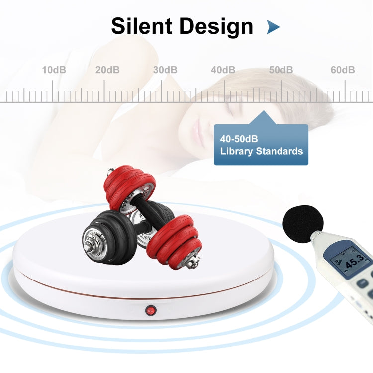 PULUZ 45cm Remote Control Adjusting Speed Rotating Turntable Display Stand, White, Load 100kg(AU Plug) - free shipping - PMC TechLife - Order now!