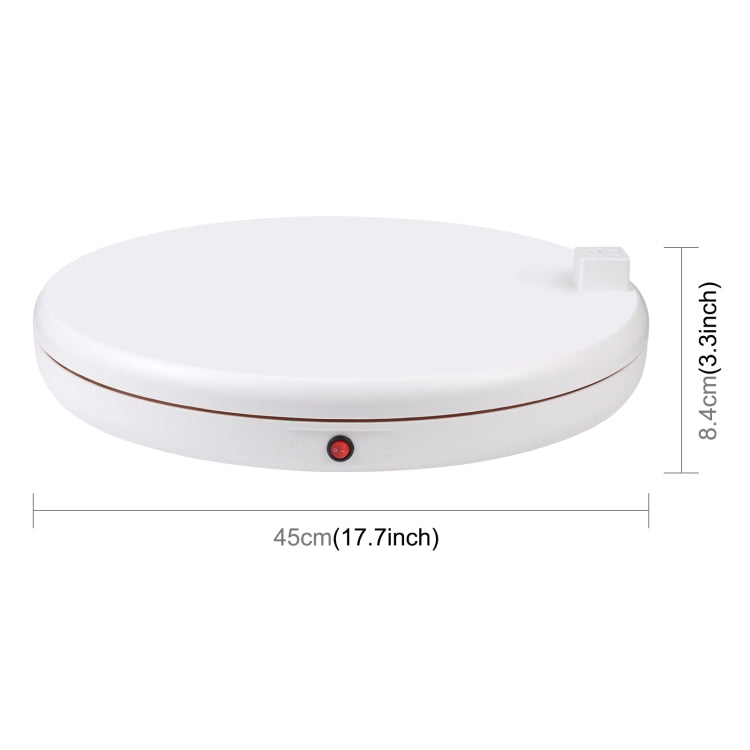 PULUZ 45cm Remote Control Adjusting Speed Rotating Turntable Display Stand with Power Socket, White, Load 100kg(AU Plug) - free shipping - PMC TechLife - Order now!