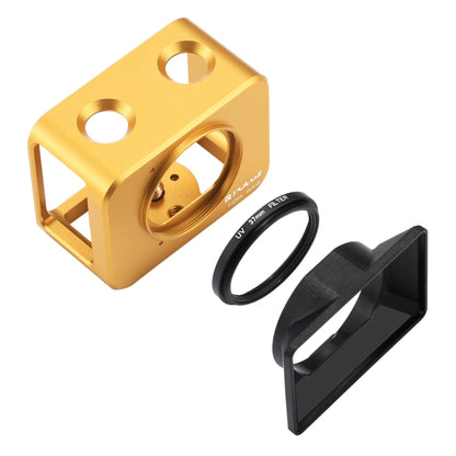 PULUZ for Sony RX0 Aluminum Alloy Protective Cage + 37mm UV Filter Lens + Lens Sunshade with Screws and Screwdrivers(Gold) - Metal Cases by PULUZ | Online Shopping South Africa | PMC Jewellery | Buy Now Pay Later Mobicred