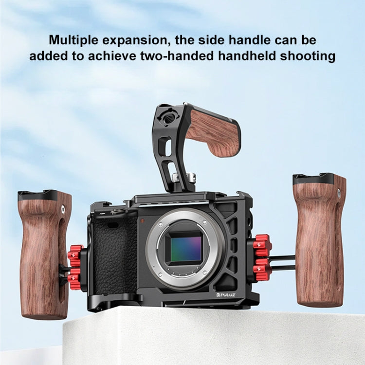 For Sony A6500 / A6400 / A6300 / A6000 PULUZ Metal Camera Cage Expansion Mount Stabilizer Rig (Black) - free shipping - PMC TechLife - Order now!