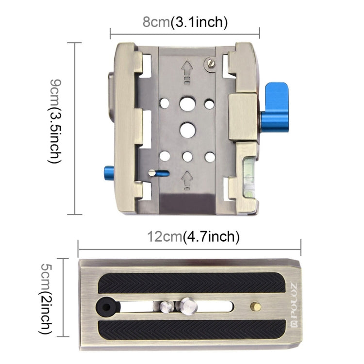 PULUZ Quick Release Clamp Adapter + Quick Release Plate for  DSLR & SLR Cameras(Gold) - Tripod Heads by PULUZ | Online Shopping South Africa | PMC Jewellery