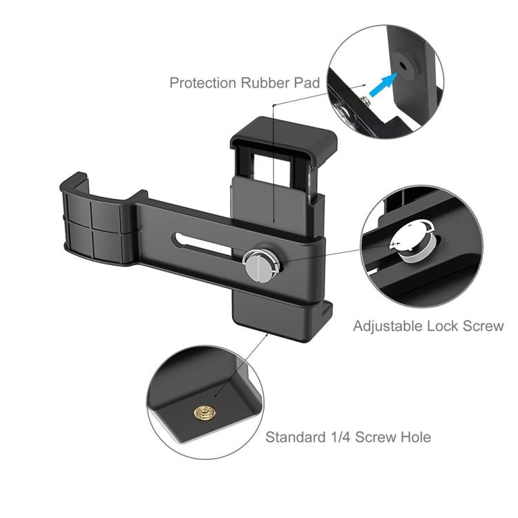 PULUZ Smartphone Fixing Clamp 1/4 inch Holder Mount Bracket for DJI OSMO Pocket / Pocket 2 - free shipping - PMC TechLife - Order now!