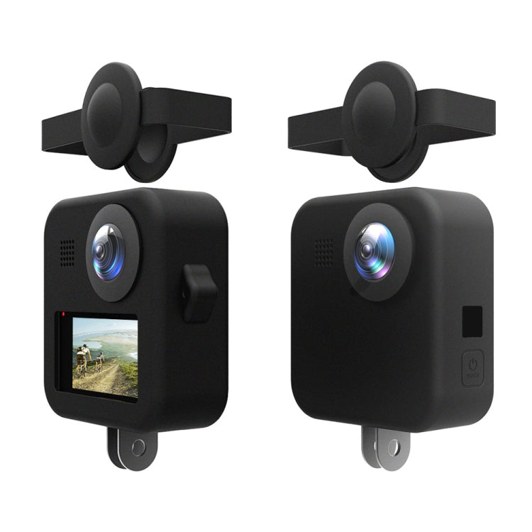 PULUZ for GoPro Max Dual Lens Caps Case + Body Silicone Protective Case(Black) - Silicone Cases by PULUZ | Online Shopping South Africa | PMC Jewellery