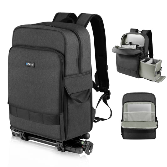 PULUZ Outdoor Portable Camera Dual Shoulders Backpack Laptop Bag (Black) - Backpack by PULUZ | Online Shopping South Africa | PMC Jewellery | Buy Now Pay Later Mobicred