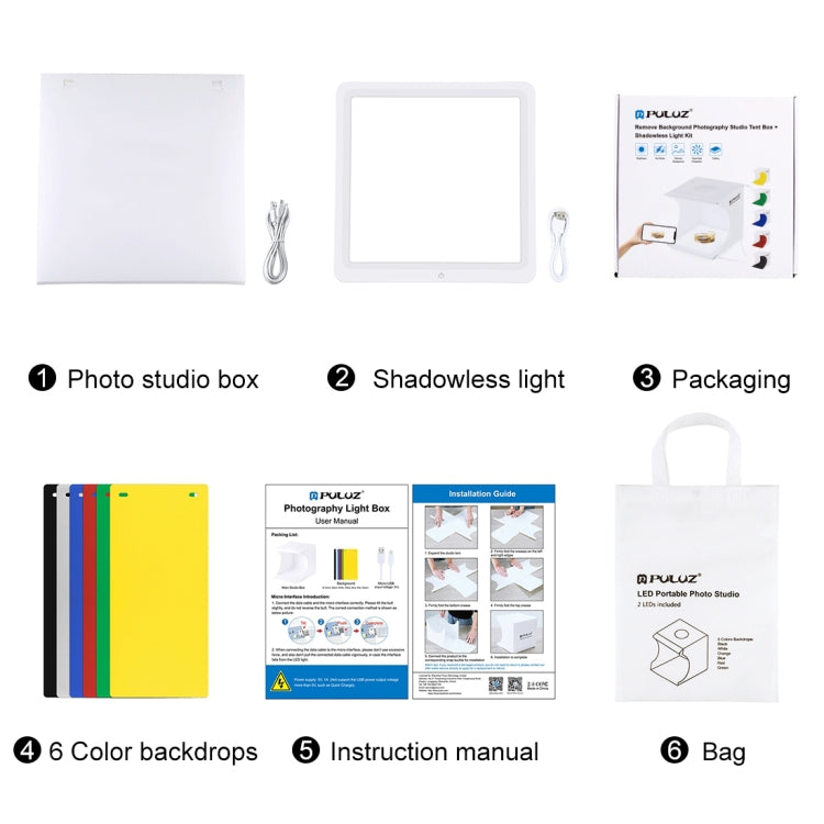PULUZ Mini LED Photography Shadowless Light Lamp Panel Pad + Studio Shooting Tent Box, Acrylic Material, 20cm x 20cm Effective Area - free shipping - PMC TechLife - Order now!