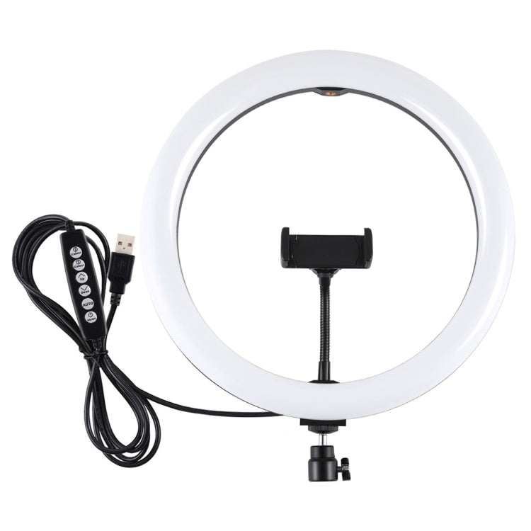 PULUZ 11.8 inch 30cm Curved Surface USB 10 Modes 8 Colors RGBW Dimmable LED Ring Vlogging Photography Video Lights with Tripod Ball Head & Phone Clamp(Black) - Ring Light by PULUZ | Online Shopping South Africa | PMC Jewellery | Buy Now Pay Later Mobicred