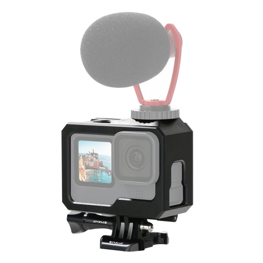 PULUZ For GoPro HERO12 Black /11 Black /10 Black /9 Black ABS Plastic Border Frame Mount Protective Case with Buckle Basic Mount & Screw(Black) - Protective Frame by PULUZ | Online Shopping South Africa | PMC Jewellery | Buy Now Pay Later Mobicred