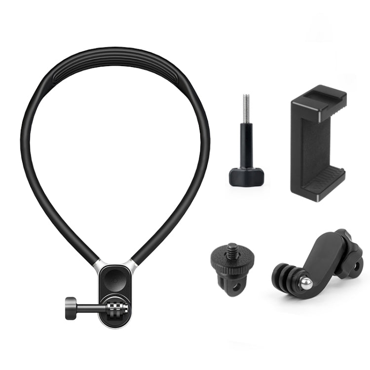 PULUZ Magnetic Silicone Collar Bracket POV View Mount with Phone Clamp for GoPro Action Cameras / Phones (Black) - Holder by PULUZ | Online Shopping South Africa | PMC Jewellery | Buy Now Pay Later Mobicred
