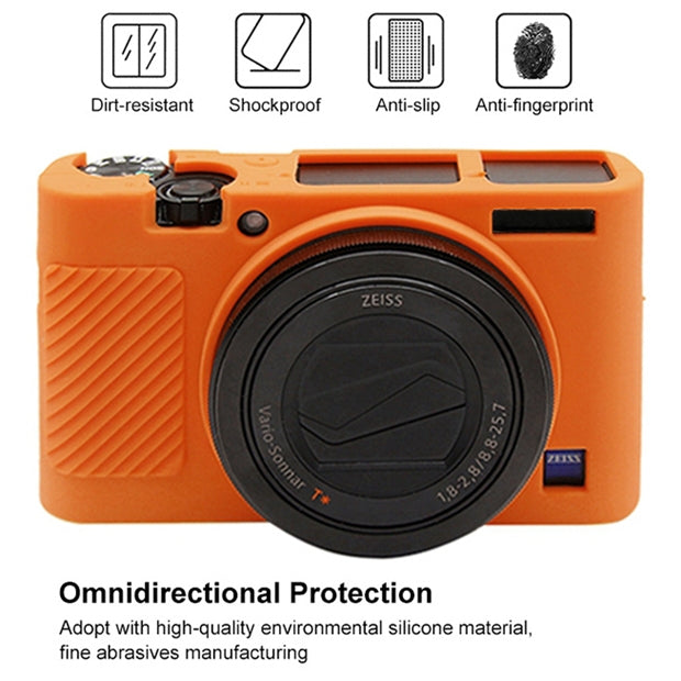 PULUZ Soft Silicone Protective Case for Sony RX100 III / IV / V(Orange) - Protective Case by PULUZ | Online Shopping South Africa | PMC Jewellery | Buy Now Pay Later Mobicred