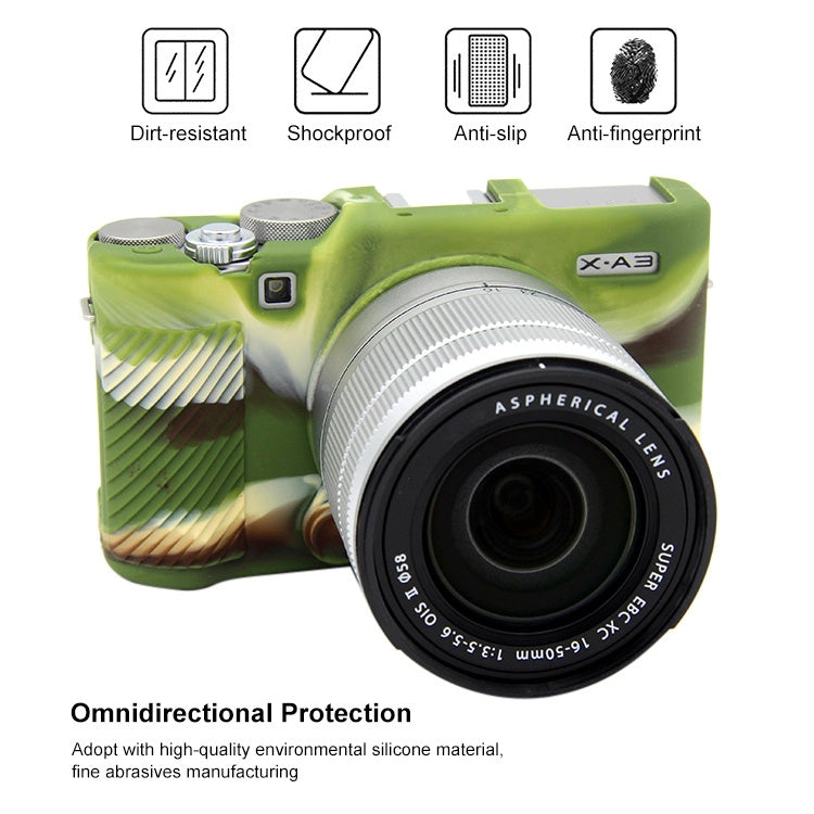 PULUZ Soft Silicone Protective Case for FUJIFILM X-A3 / X-A10(Camouflage) - Protective Case by PULUZ | Online Shopping South Africa | PMC Jewellery | Buy Now Pay Later Mobicred