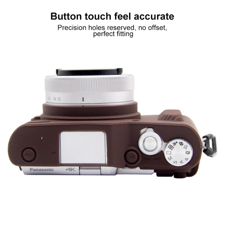 PULUZ Soft Silicone Protective Case for Panasonic Lumix GF10(Coffee) - Protective Case by PULUZ | Online Shopping South Africa | PMC TechLife | Buy Now Pay Later Mobicred