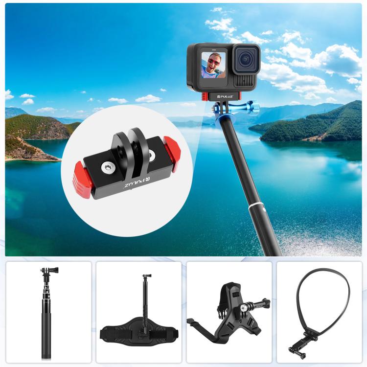 For GoPro HERO13 Black  PULUZ Magnetic Quick Release Base Mount (Black Red) - free shipping - PMC TechLife - Order now!