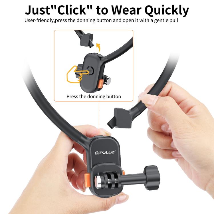 PULUZ Lazy Neck Bracket Magnetic Quick Release POV View Mount (Black) - free shipping - PMC TechLife - Order now!