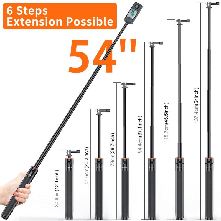 PULUZ 1.4m Action Camera Selfie Stick Tripod Vlog Live Streaming Holder (Black) - free shipping - PMC TechLife - Order now!