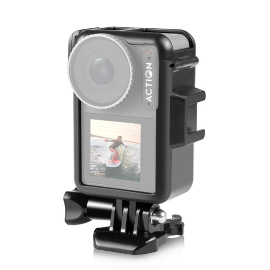 For DJI Osmo Action 4 / 3 PULUZ Vertical Plastic Protective Frame Cage with Cold Shoes (Black) -  by PULUZ | Online Shopping South Africa | PMC Jewellery | Buy Now Pay Later Mobicred