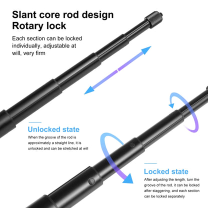 For Insta360 X3 / X4 PULUZ Rotary Handle Desktop Tripod Stand 110cm Selfie Stick Monopod (Black) - Self Monopod Grip by PULUZ | Online Shopping South Africa | PMC Jewellery