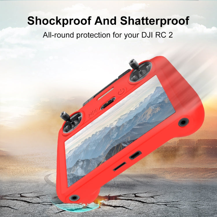 For DJI Mini 4 Pro / Air 3 Remote Control / DJI RC 2 with Screen PULUZ Silicone Protective Case (Red) - Carry Cases & Bags by PULUZ | Online Shopping South Africa | PMC Jewellery | Buy Now Pay Later Mobicred