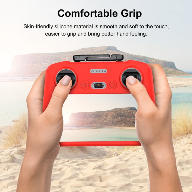 For DJI Mini 4 Pro / Air 3 Remote Control / DJI RC 2 with Screen PULUZ Silicone Protective Case (Red) - Carry Cases & Bags by PULUZ | Online Shopping South Africa | PMC Jewellery | Buy Now Pay Later Mobicred