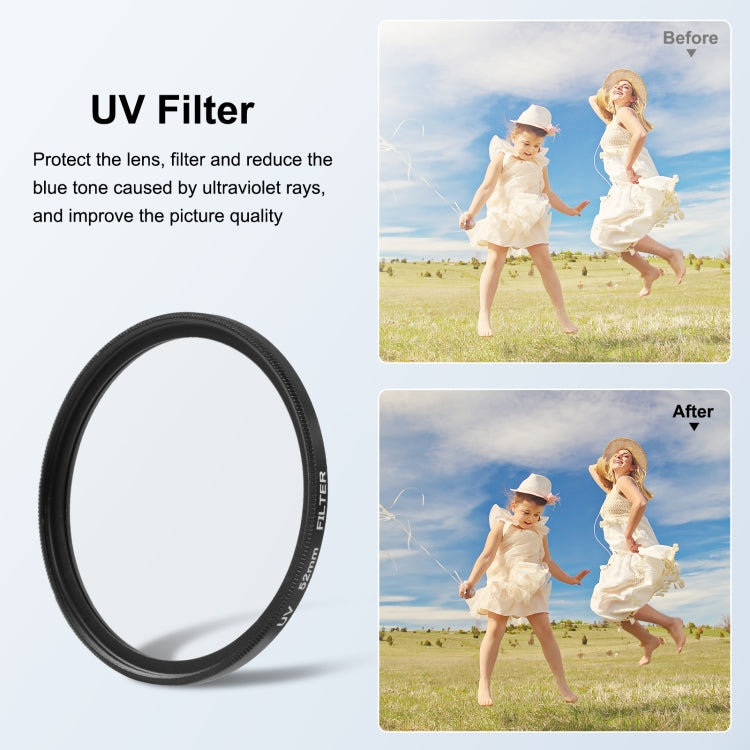 For Insta360 Ace Pro PULUZ 52mm UV Lens Filter Adapter Ring with Lens Cover (Black) - free shipping - PMC TechLife - Order now!