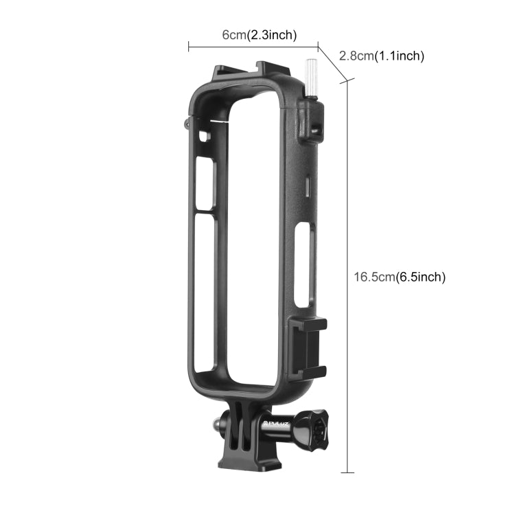 For Insta360 X4 PULUZ Cold Shoe PC Plastic Protective Frame with Adapter Mount & Screw (Black) - Mount & Holder by PULUZ | Online Shopping South Africa | PMC Jewellery | Buy Now Pay Later Mobicred