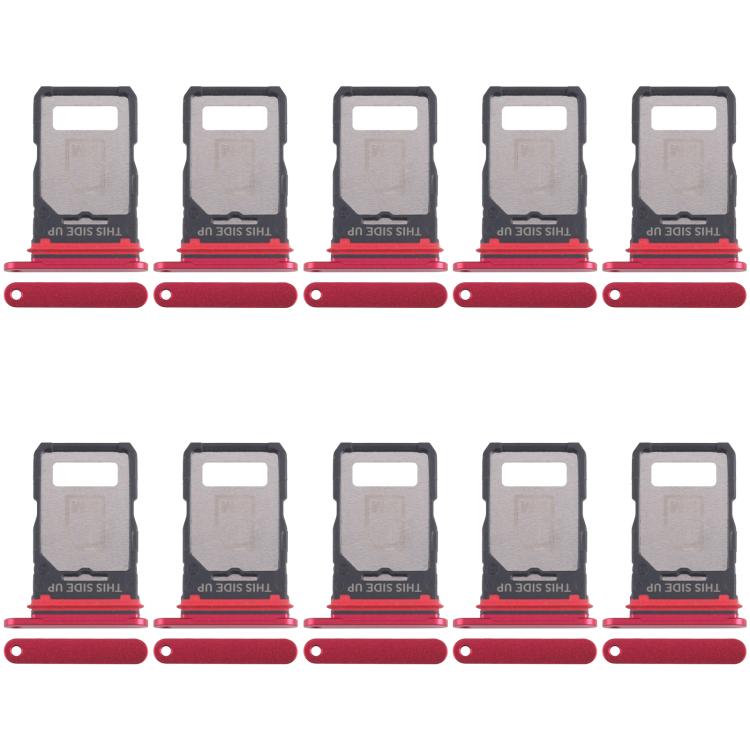 For Motorola Edge 40 XT2303-2 10pcs Original SIM Card Tray + SIM Card Tray (Red) - free shipping - PMC TechLife - Order now!