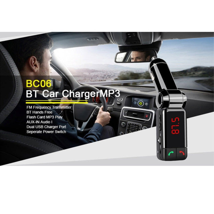 BC-06 Bluetooth Car Kit FM Transmitter Car MP3 Player with LED Display 2 USB Charger & Handsfree Function(Black) - Bluetooth Car Kits by PMC Jewellery | Online Shopping South Africa | PMC Jewellery | Buy Now Pay Later Mobicred