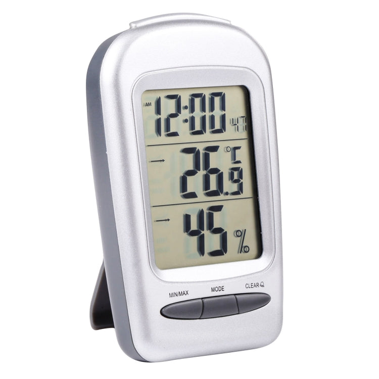 LCD Digital Desk Indoor Thermometer Hygrometer with Date / Clock / Freezing Warning(Silver) - Indoor Thermometer by PMC TechLife | Online Shopping South Africa | PMC TechLife | Buy Now Pay Later Mobicred