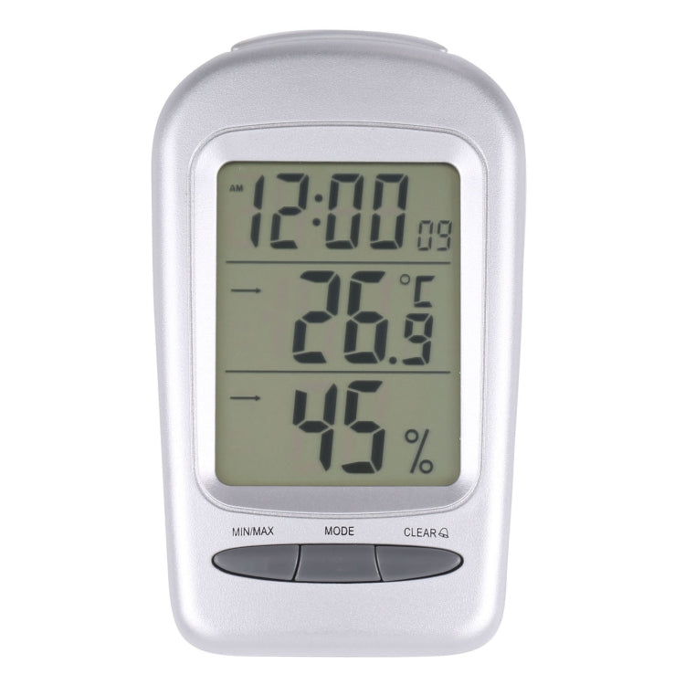 LCD Digital Desk Indoor Thermometer Hygrometer with Date / Clock / Freezing Warning(Silver) - Indoor Thermometer by PMC Jewellery | Online Shopping South Africa | PMC Jewellery | Buy Now Pay Later Mobicred