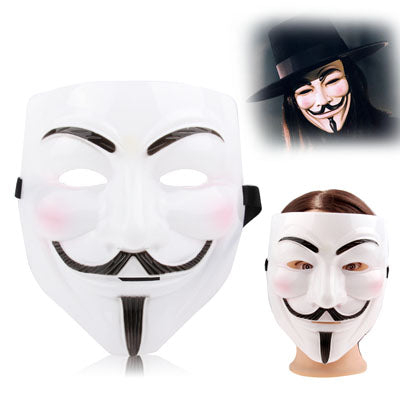 V for Vendetta Design Plastic Mask(White) - Halloween Masks by PMC Jewellery | Online Shopping South Africa | PMC Jewellery | Buy Now Pay Later Mobicred