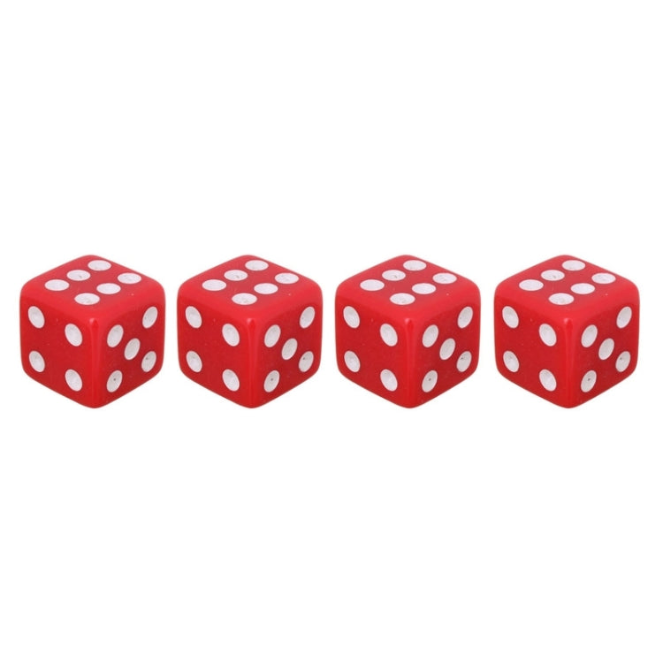 Universal 8mm Dice Style Plastic Car Tire Valve Caps, Pack of 4(Red) - Tire Valve Caps by PMC TechLife | Online Shopping South Africa | PMC TechLife | Buy Now Pay Later Mobicred